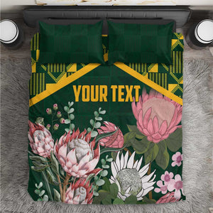 Personalized South Africa With Afro King Protea Bedding Set Kente Patterns