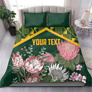 Personalized South Africa With Afro King Protea Bedding Set Kente Patterns