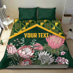 Personalized South Africa With Afro King Protea Bedding Set Kente Patterns