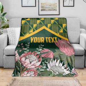 Personalized South Africa With Afro King Protea Blanket Kente Patterns