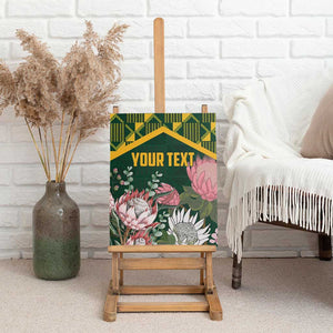 Personalized South Africa With Afro King Protea Canvas Wall Art Kente Patterns