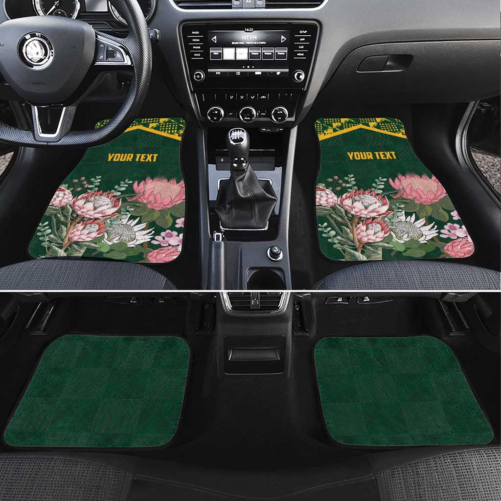 Personalized South Africa With Afro King Protea Car Mats Kente Patterns