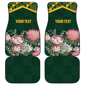 Personalized South Africa With Afro King Protea Car Mats Kente Patterns