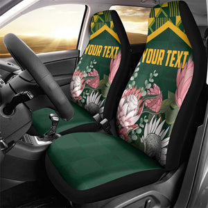 Personalized South Africa With Afro King Protea Car Seat Cover Kente Patterns