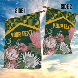 Personalized South Africa With Afro King Protea Garden Flag Kente Patterns