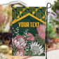 Personalized South Africa With Afro King Protea Garden Flag Kente Patterns