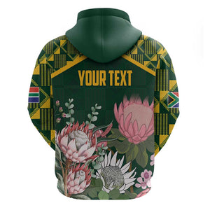 Personalized South Africa With Afro King Protea Hoodie Kente Patterns