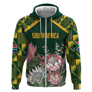 Personalized South Africa With Afro King Protea Hoodie Kente Patterns