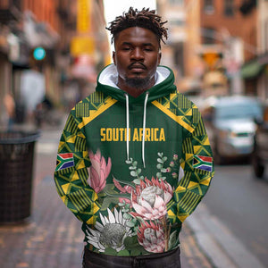 Personalized South Africa With Afro King Protea Hoodie Kente Patterns