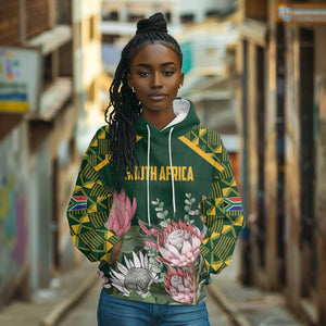 Personalized South Africa With Afro King Protea Hoodie Kente Patterns