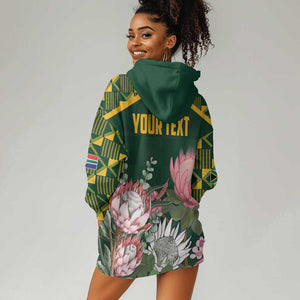 Personalized South Africa With Afro King Protea Hoodie Dress Kente Patterns