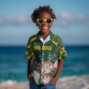 Personalized South Africa With Afro King Protea Kid Hawaiian Shirt Kente Patterns