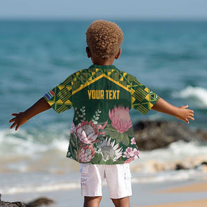 Personalized South Africa With Afro King Protea Kid Hawaiian Shirt Kente Patterns