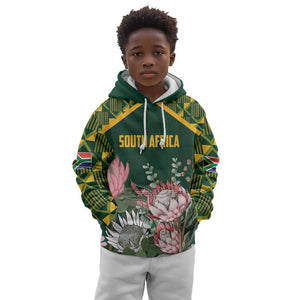 Personalized South Africa With Afro King Protea Kid Hoodie Kente Patterns