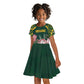 Personalized South Africa With Afro King Protea Kid Short Sleeve Dress Kente Patterns