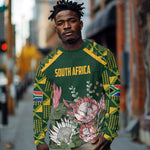 Personalized South Africa With Afro King Protea Long Sleeve Shirt Kente Patterns LT18