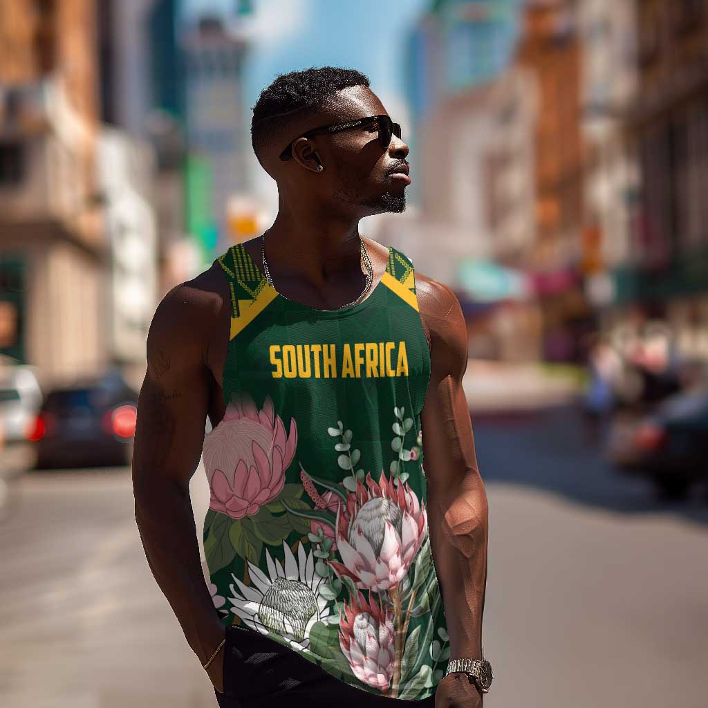 Personalized South Africa With Afro King Protea Men Tank Top Kente Patterns