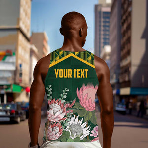 Personalized South Africa With Afro King Protea Men Tank Top Kente Patterns