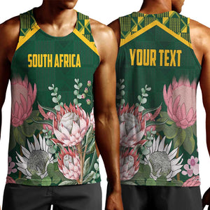 Personalized South Africa With Afro King Protea Men Tank Top Kente Patterns