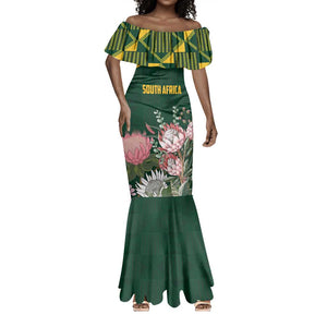 Personalized South Africa With Afro King Protea Mermaid Dress Kente Patterns