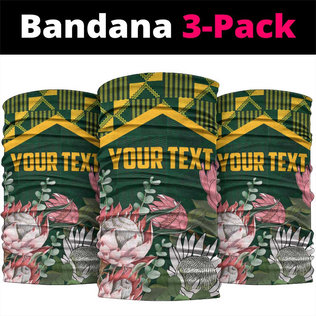 Personalized South Africa Afro King Protea Neck Gaiter Kente Patterns LT18