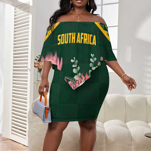 Personalized South Africa With Afro King Protea Off Shoulder Short Dress Kente Patterns