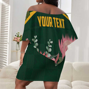 Personalized South Africa With Afro King Protea Off Shoulder Short Dress Kente Patterns