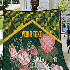 Personalized South Africa With Afro King Protea Quilt Kente Patterns