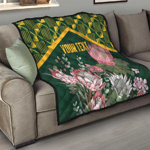 Personalized South Africa With Afro King Protea Quilt Kente Patterns