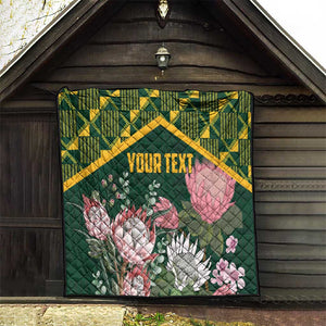 Personalized South Africa With Afro King Protea Quilt Kente Patterns