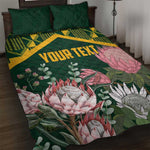 Personalized South Africa With Afro King Protea Quilt Bed Set Kente Patterns