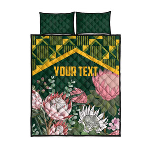 Personalized South Africa With Afro King Protea Quilt Bed Set Kente Patterns