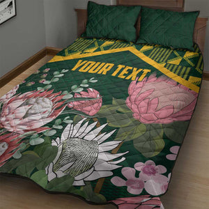 Personalized South Africa With Afro King Protea Quilt Bed Set Kente Patterns