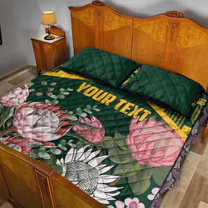 Personalized South Africa With Afro King Protea Quilt Bed Set Kente Patterns