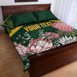 Personalized South Africa With Afro King Protea Quilt Bed Set Kente Patterns