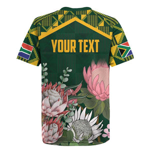 Personalized South Africa With Afro King Protea Rugby Jersey Kente Patterns