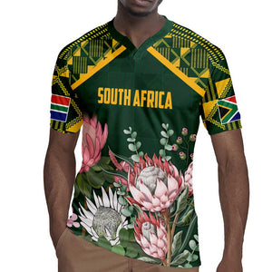 Personalized South Africa With Afro King Protea Rugby Jersey Kente Patterns