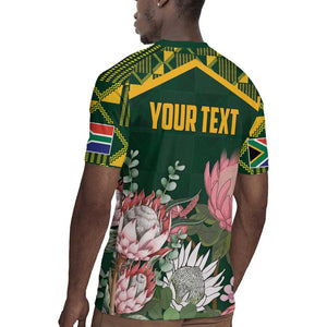 Personalized South Africa With Afro King Protea Rugby Jersey Kente Patterns