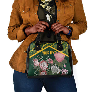 Personalized South Africa With Afro King Protea Shoulder Handbag Kente Patterns