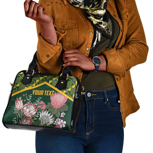 Personalized South Africa With Afro King Protea Shoulder Handbag Kente Patterns