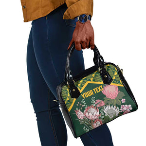 Personalized South Africa With Afro King Protea Shoulder Handbag Kente Patterns