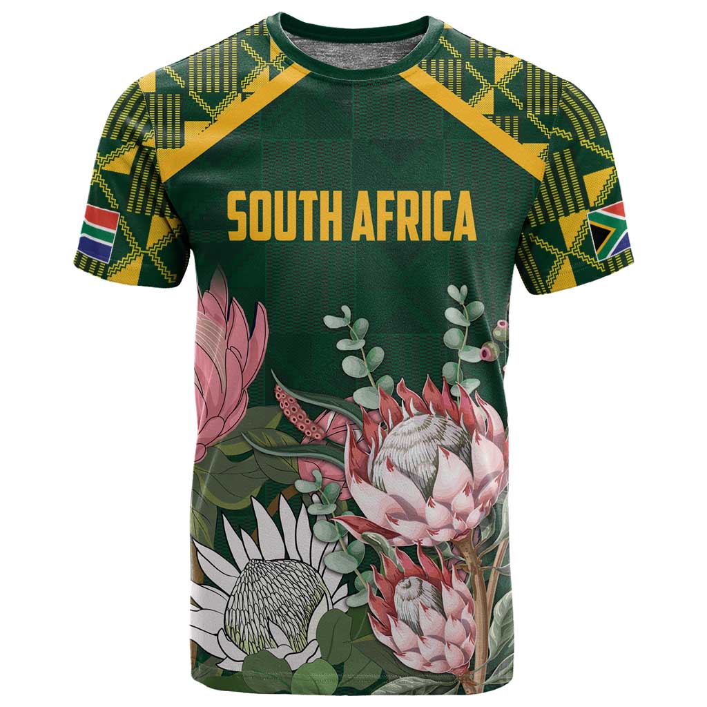 Personalized South Africa With Afro King Protea T shirt Kente Patterns