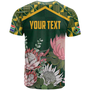 Personalized South Africa With Afro King Protea T shirt Kente Patterns