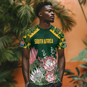 Personalized South Africa With Afro King Protea T shirt Kente Patterns