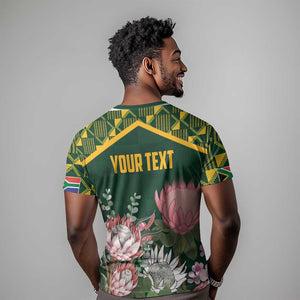 Personalized South Africa With Afro King Protea T shirt Kente Patterns