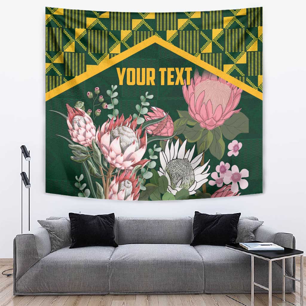 Personalized South Africa With Afro King Protea Tapestry Kente Patterns