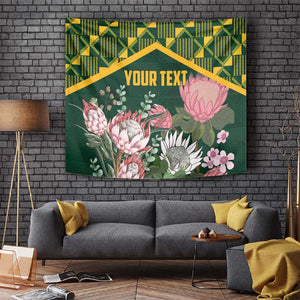 Personalized South Africa With Afro King Protea Tapestry Kente Patterns