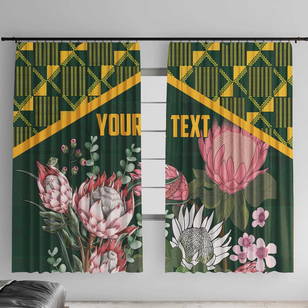 Personalized South Africa With Afro King Protea Window Curtain Kente Patterns