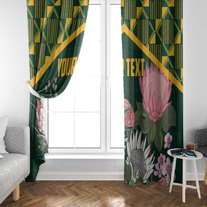 Personalized South Africa With Afro King Protea Window Curtain Kente Patterns