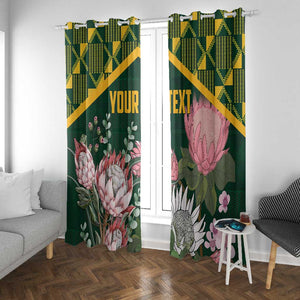 Personalized South Africa With Afro King Protea Window Curtain Kente Patterns